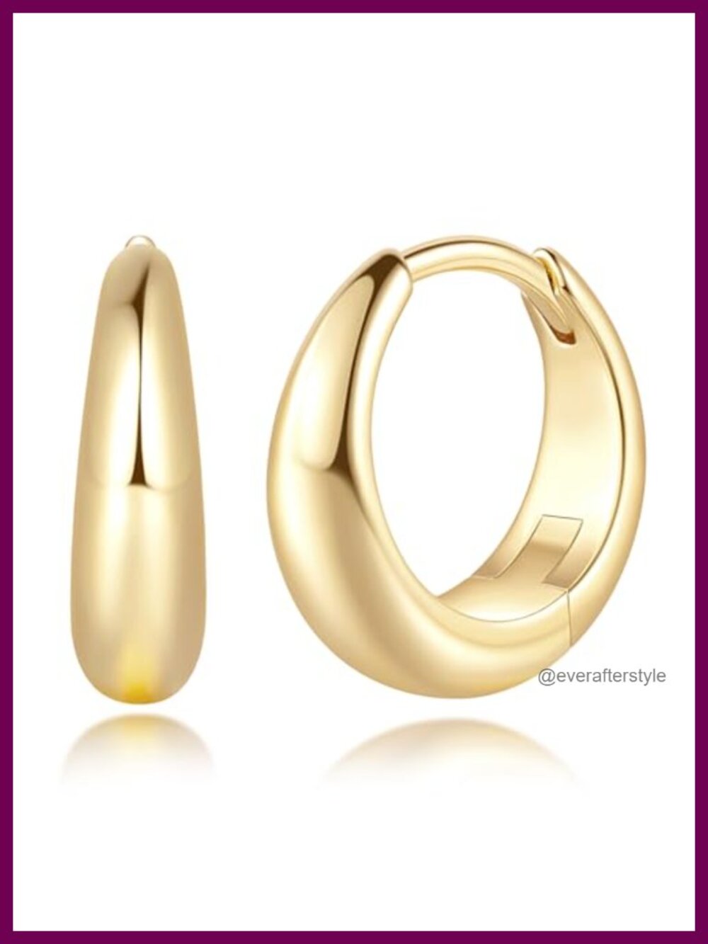 Gold Hoop Earrings 14K Gold Plated Hypoallergenic Lightweight